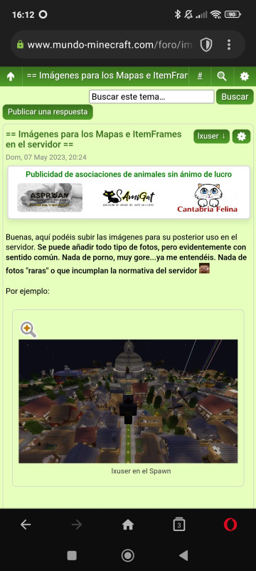 Así se ve en la versión movil del foro