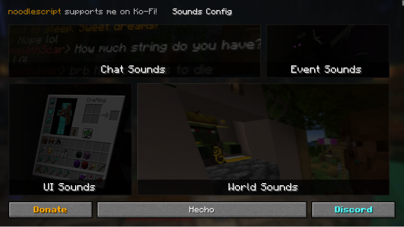 UI del mod Sounds
