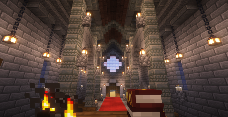 Vista desde el altar hasta la puerta principal