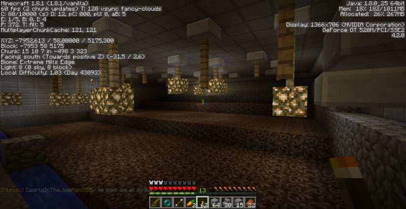 mi huertita de verrugitas que ya apenas uso, pero se ve que tambien le hacia falta glowstone y le da miedo el nether.