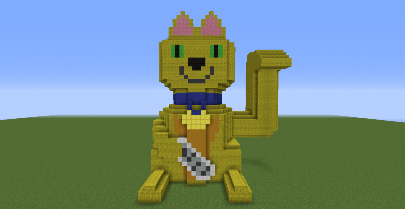 Os presento a mi colega, el gato chino de la suerte gigante :D ayudadme a darle nombre xD