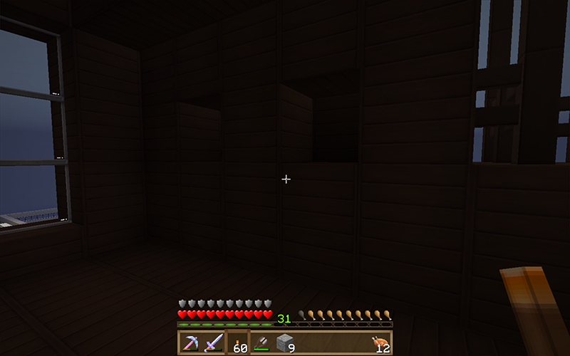 Dos Glowstone más en la pared opuesta