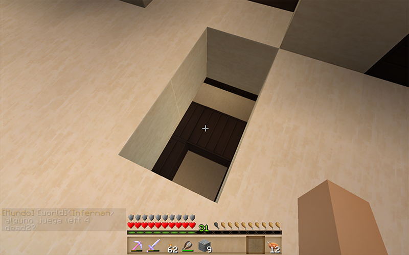 Dos bloques en el suelo mas una balda de madera