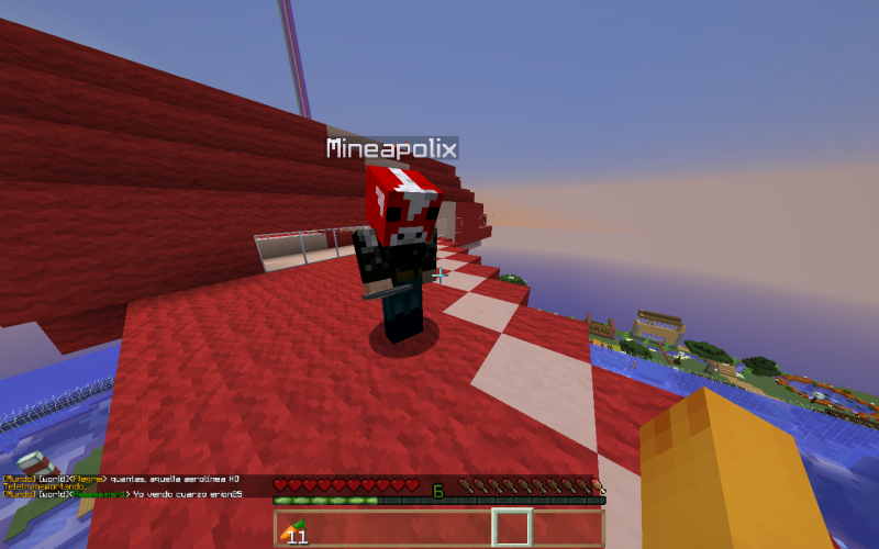 Mine y yo preparados para saltar en paracaídas. xD