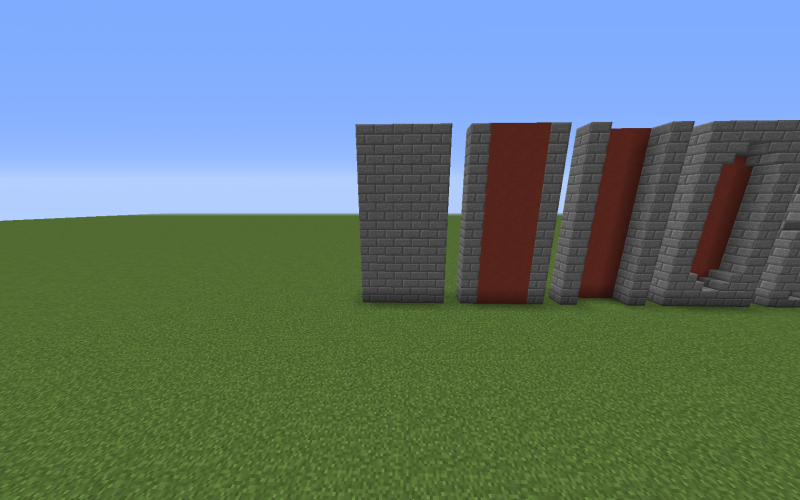 Esta es la forma en la que generalmente se crean los muros (utilizo los stonebricks como ejemplo, tienden a hacer lo mismo con otros materiales)