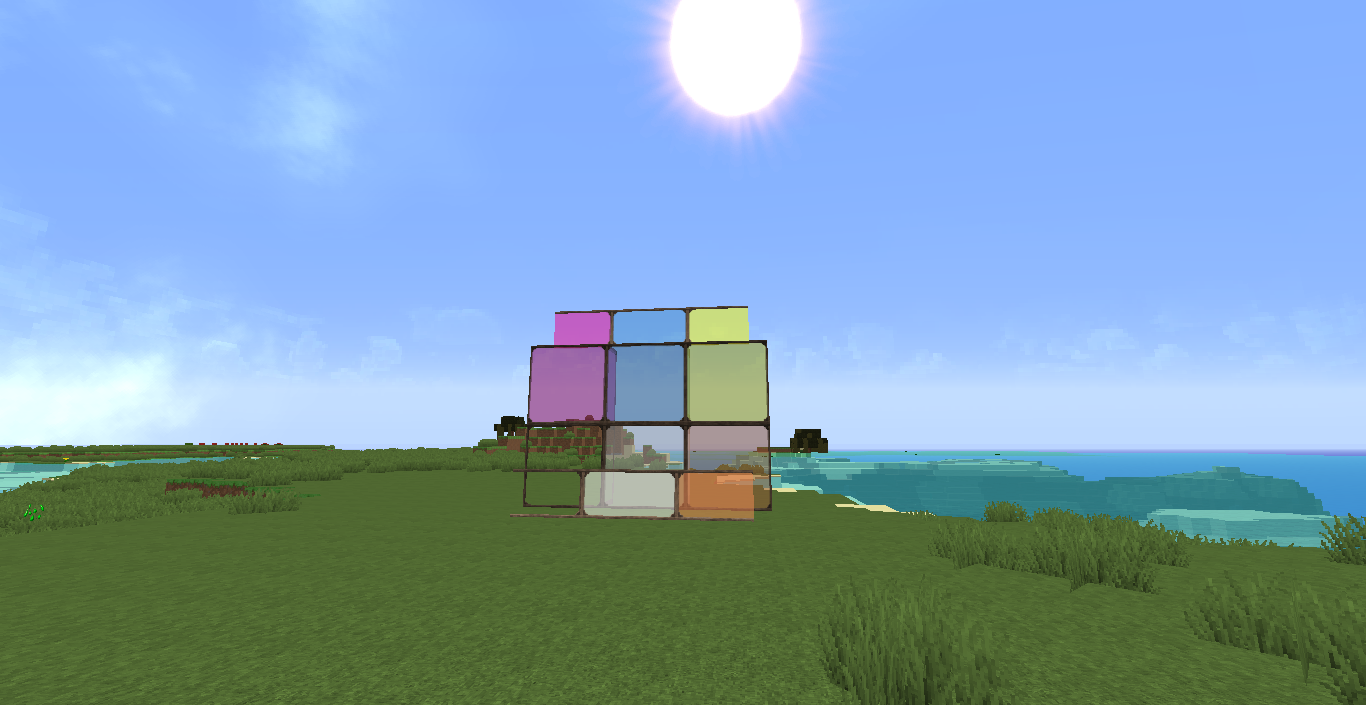 Cielo día y vidrios transparentes