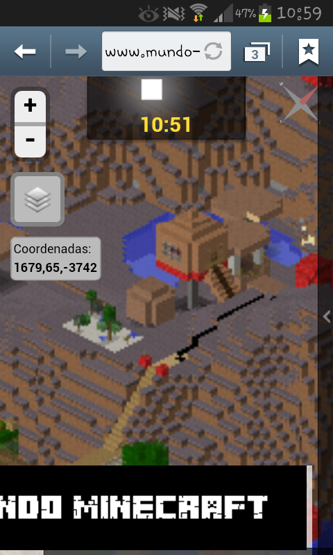 La casa es la de madera que aparece encima de una seta tipo beige pero roja construida por mi