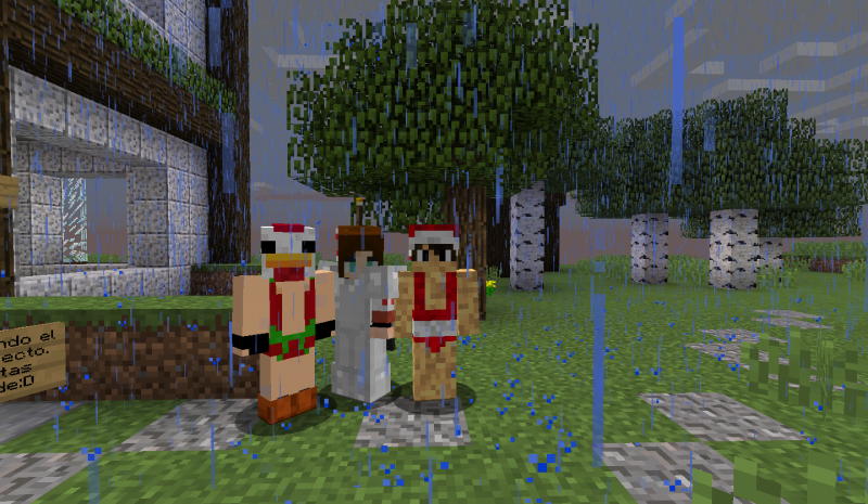 Aqui con MrPollo99 visitando a Basswn, la nueva vecina con el traje tradicional. :D