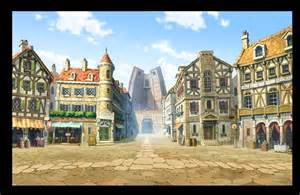 Otra plaza que lleva a la gran biblioteca de Labyrinthia. (El edificio gigante en forma de libro abierto)