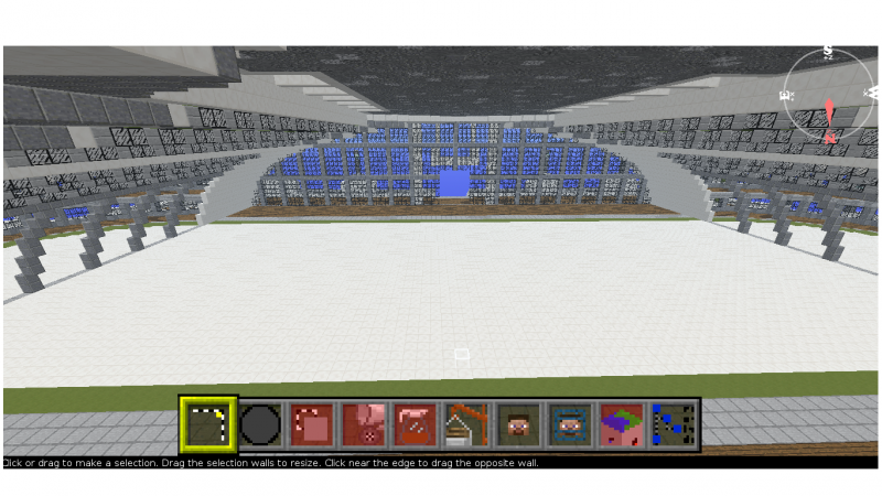 Imagen desde el McEdit. [El interior no será así de vacío]