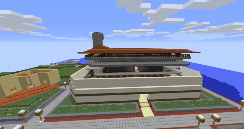 La fachada aún esta en construcción.