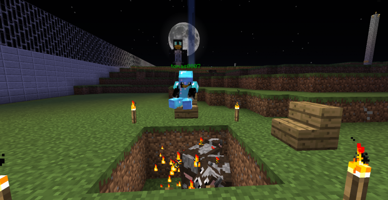 Tomás , las vacas y atrás Tomasote y la luna