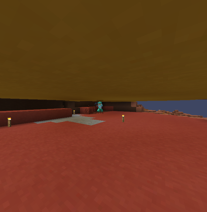 Aquí esta Cibergame picando Terracota marrón para las paredes de la sala! (y picando para sus construcciones también, espero que le queden bien)