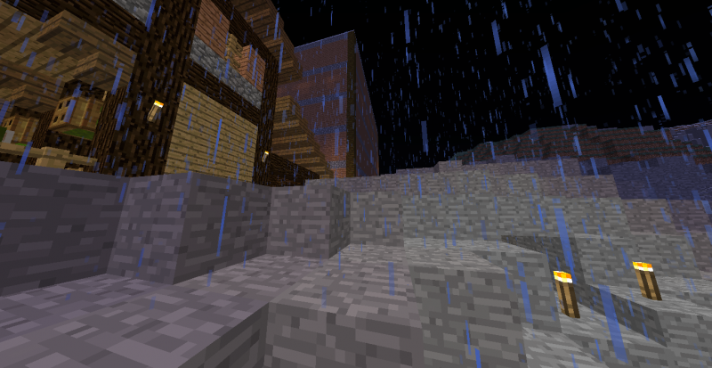 Verán, allí es mi tienda y mi granja de ovejas, pero... a la derecha, hay un túnel, con antorchas.