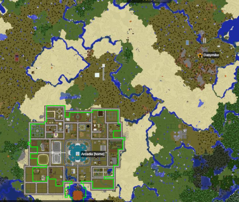 En donde estoy es mi base, se puede ver varias estructuras. Luego esta la ciudad colindante.