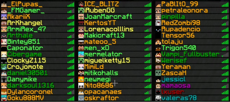 Jugadores conectados hace un rato, y el servidor a pesar de estar en la 1.14.4 aguantando a 15 ticks