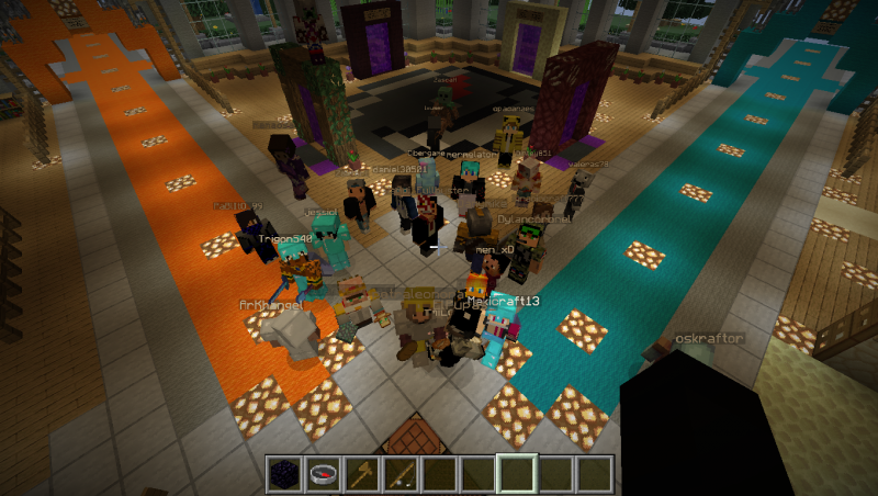 algunos usuarios (25 creo) en el spawn para la foto