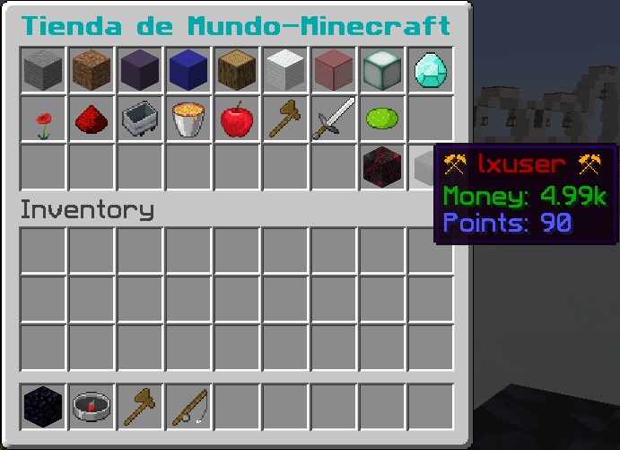 Ventana inicial de la shop