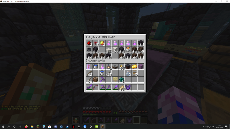 shulker duplicada (con los items que tenia esta hace unas horas)