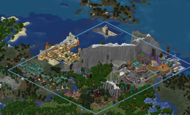 El mapa vista del dynmap, se nota los cambios con la foto anterior, es increíble O_O