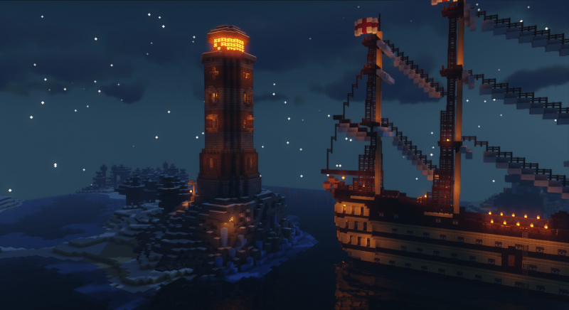 En esta, podeis ver un plano del faro y el peñón durante la nocturnidad de mucho más cerca