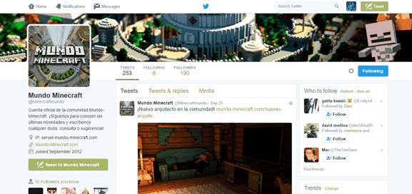 Twitter mundo-minecraft 2016