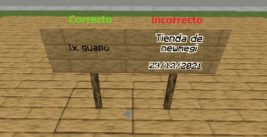 Cartel correcto e incorrecto