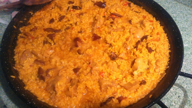 Paella rica de pavo *-*