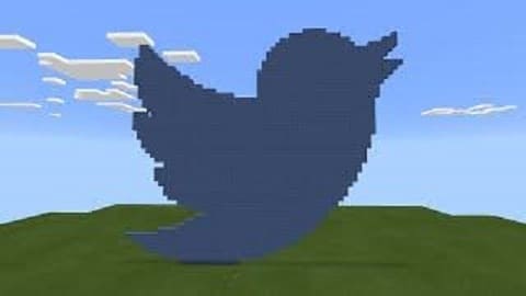 pixelart de twitter en minecraft