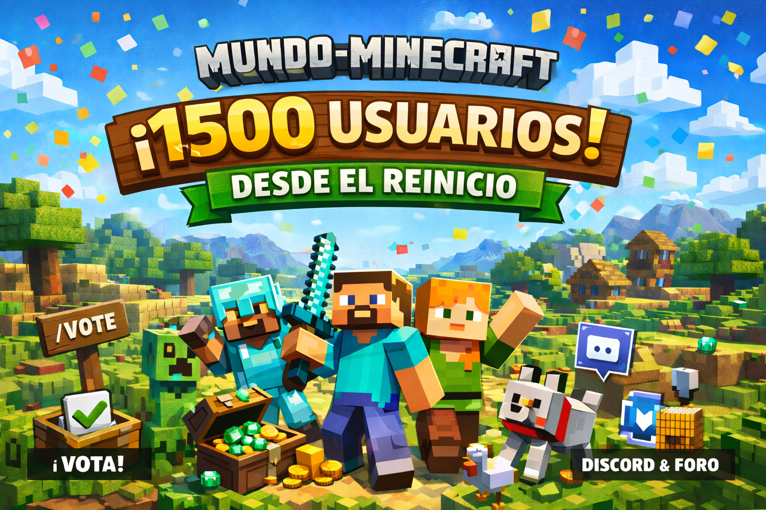 El servidor de Mundo-Minecraft alcanza los 1500 usuarios desde el reinicio!!