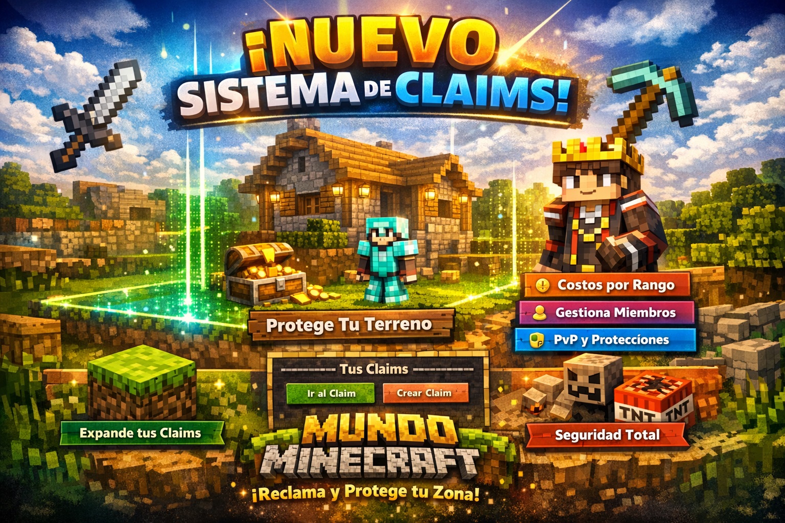 🛡️ Llega el sistema de Claims!! Reclama, protege y gestiona tus zonas en Mundo Minecraft