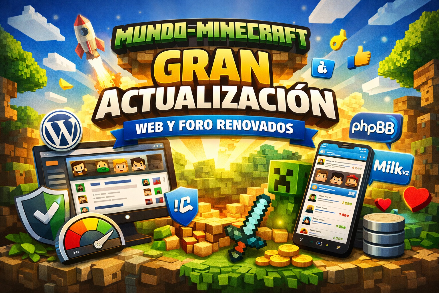 🚀 ¡Mundo-Minecraft renueva su web y foro!