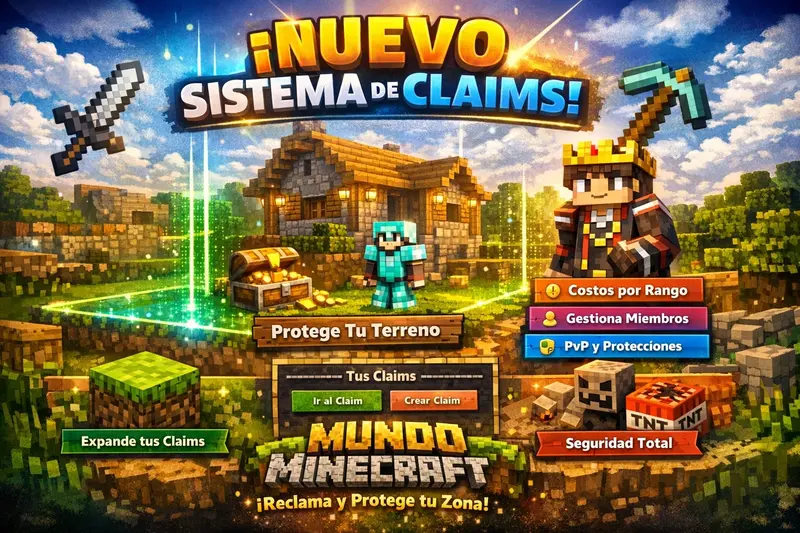 🛡️ Llega el sistema de Claims!! Reclama, protege y gestiona tus zonas en Mundo Minecraft