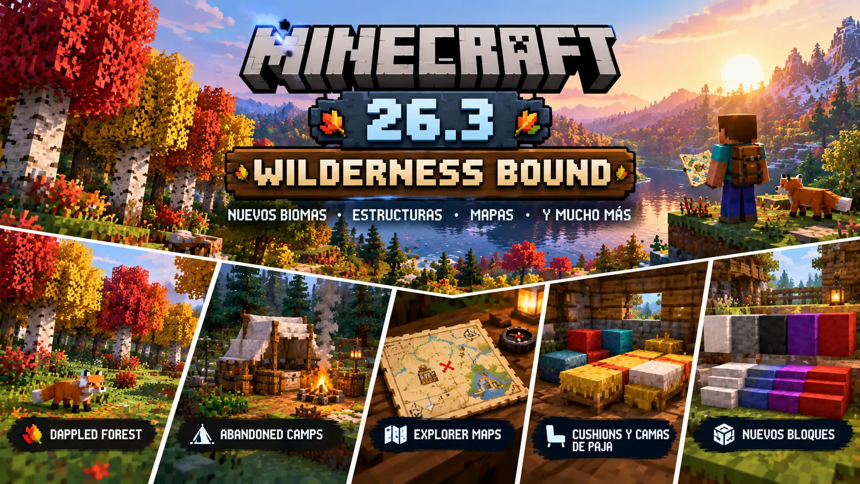 📢 Minecraft 26.3 “Wilderness Bound” todas las novedades de la nueva actualización